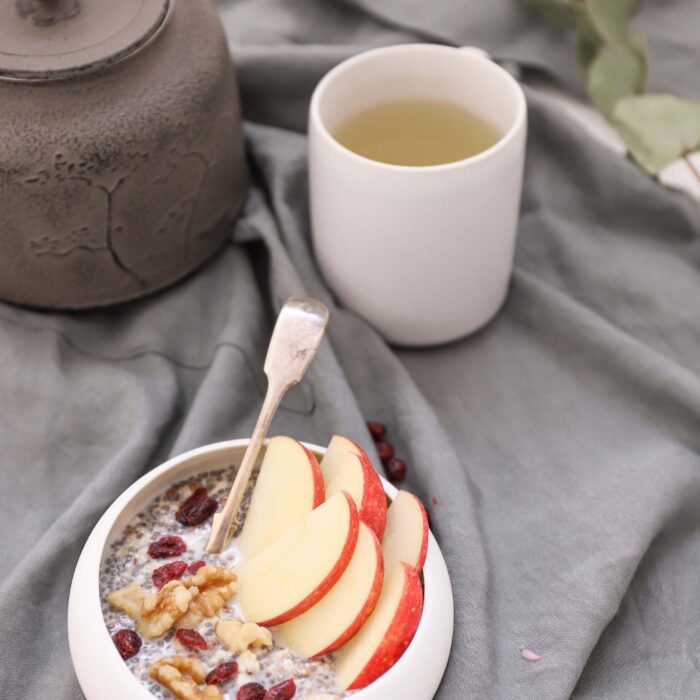 porridge con mela tisana
